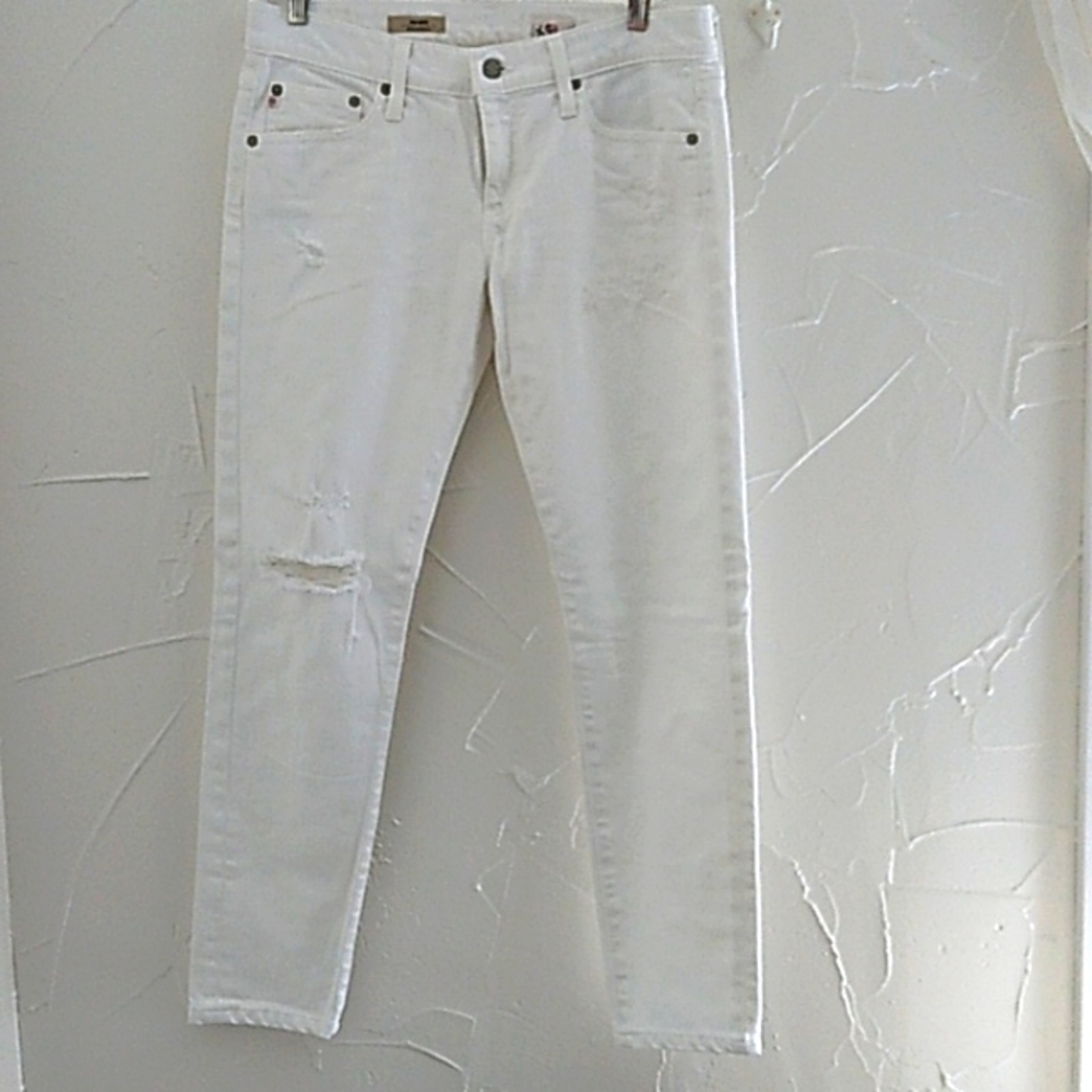 AG Adriano Goldschmeid Jeans Size 28 White‎ Distressed The Nikki Relaxed …